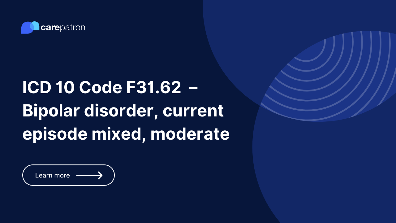 F31.62 Bipolar disorder, current episode mixed, moderate ICD10CM